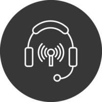 auriculares línea invertido icono diseño vector