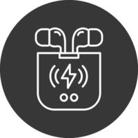 Earbuds Line Inverted Icon Design vector