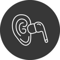 Earbud Line Inverted Icon Design vector