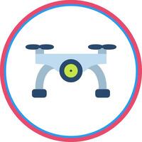 Camera Drone Flat Circle Icon vector