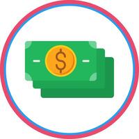 Banknotes Flat Circle Icon vector