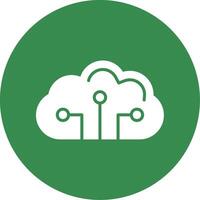 Cloud Circuit Multi Color Circle Icon vector
