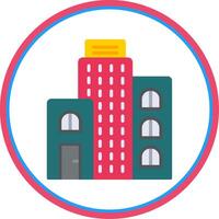 Building Flat Circle Icon vector