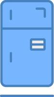 refrigerador línea lleno azul icono vector