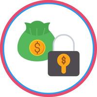 Secure Payment Flat Circle Icon vector
