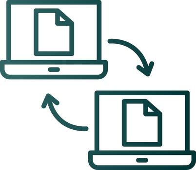 Data Sharing Line Gradient Icon vector