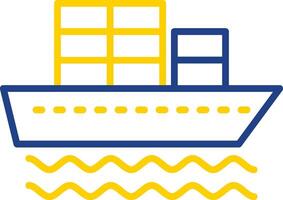 Container Ship Line Two Colour Icon Design vector