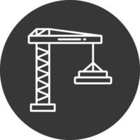 grua línea invertido icono diseño vector