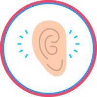 Listening Flat Circle Icon vector