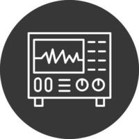 Oscilloscope Line Inverted Icon Design vector