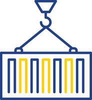 Container Loading Line Two Colour Icon Design vector