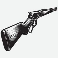 Gun Illustration in black and white vector