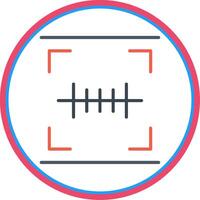 Barcode Scan Flat Circle Icon vector