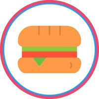 Sandwhich Flat Circle Icon vector