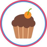 Cupcake Flat Circle Icon vector