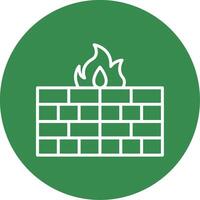 Firewall Multi Color Circle Icon vector