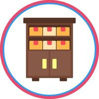 Shelves Flat Circle Icon vector