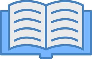 Open Book Line Filled Blue Icon vector