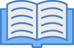 Open Book Line Filled Blue Icon vector