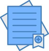 Bookmark Line Filled Blue Icon vector