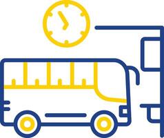 Bus Station Line Two Colour Icon Design vector