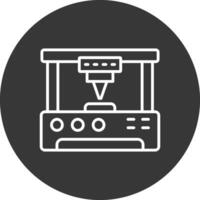 3d Printer Line Inverted Icon Design vector