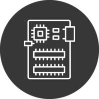 Circuit Board Line Inverted Icon Design vector