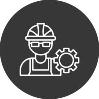 Engineer Line Inverted Icon Design vector