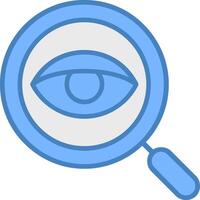 Eye Line Filled Blue Icon vector