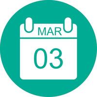 March Multi Color Circle Icon vector