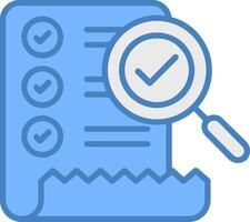 Checklist Line Filled Blue Icon vector