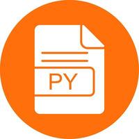 PY File Format Multi Color Circle Icon vector