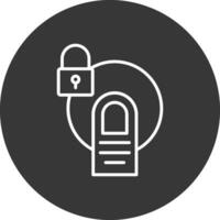 Touch Lock Line Inverted Icon Design vector
