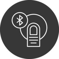 Bluetooth Line Inverted Icon Design vector
