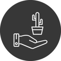 Cactus Line Inverted Icon Design vector