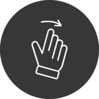 Swipe Right Line Inverted Icon Design vector