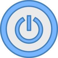 Power Button Line Filled Blue Icon vector