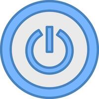 Power Button Line Filled Blue Icon vector