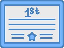 Certificate Line Filled Blue Icon vector