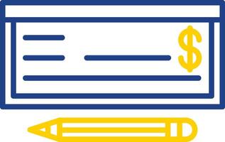 Money Check Line Two Colour Icon Design vector