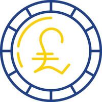 libra moneda línea dos color icono diseño vector