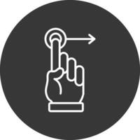 Hand Drag Line Inverted Icon Design vector