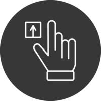 mano grifo línea invertido icono diseño vector