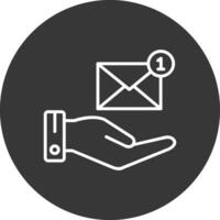 Email Line Inverted Icon Design vector