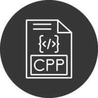 cpp línea invertido icono diseño vector