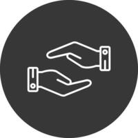 Support Hands Gesture Line Inverted Icon Design vector