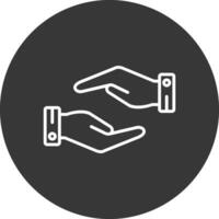 Support Hands Gesture Line Inverted Icon Design vector