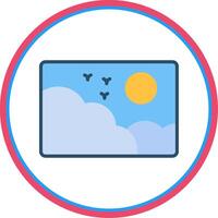 Picture Flat Circle Icon vector