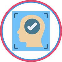 Face Recognition Flat Circle Icon vector
