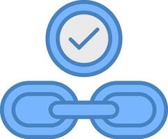 Hyperlink Line Filled Blue Icon vector